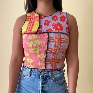 Patchwork Knit Tank